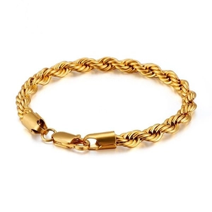 Detailed view of golden rope chain necklace with a secure lobster clasp closure