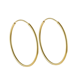 Minimalist S925 sterling silver hollow hoop earrings in polished 18K gold plated finish