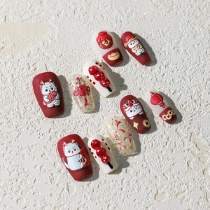 3D Reliëf Nagelkunst Stickers Chinees Nieuwjaar Drakenpatroon Reliëf Decals Bronzing Laser DIY Manicure Decoratie Vrouwen