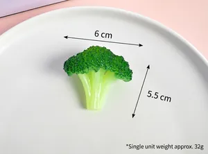 Realistisch kunstmatig broccoli model voor rekwisieten afmeting 6x5.5cm gewicht 32g