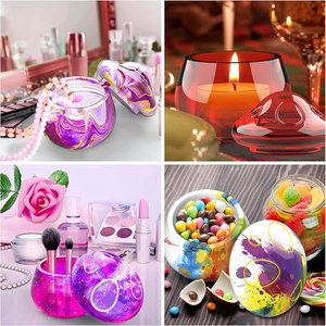 Mushroom storage jar resin mold set for DIY candle holders and jewelry organizers