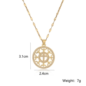18K gold plated cross and dove pendant necklace with cubic zirconia and size dimensions