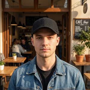Classic black herringbone baseball cap for men and women with vintage British style