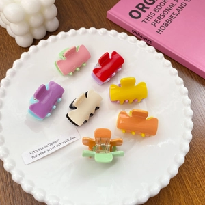 Mini Hair Claw Clips Acrylic Small Contrasting Bicolor Candy Color Hair Jaw Clips Sweet Hair Styling Accessories For Women Girls