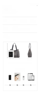Detailed size specifications for canvas tote bag with 39cm base and zipper pocket