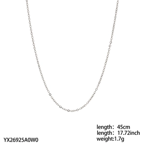 Silver chain necklace specifications with 45cm length and 1.7g weight details