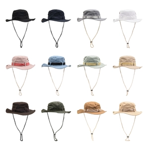 Chapeau Boonie Bob Extérieur Polyester Protection Solaire Corde Coupe-vent Respirant Randonnée Pêche Voyage Pour Hommes Femmes