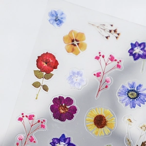 Ultrathin matte floral nail stickers with realistic dried flower patterns for nail art