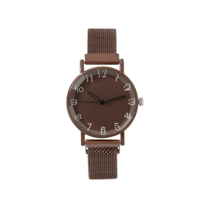 Montre Quartz Femme Mode Minimaliste Cadran Chiffres Artistiques Bracelet Maille Acier Inoxydable Décontractée