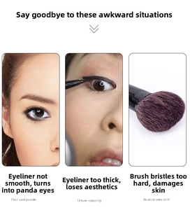 Detailed comparison of makeup brush head quality and eye makeup application results