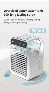 Detail view of the 500ml large water tank for 10h continuous spray on the mini air cooler