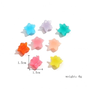 Mini macaron star hair claws set in 8 pastel translucent colors with 1.5cm size