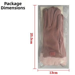 Gants thermiques roses en emballage de 25,5 cm avec bordure en fourrure douce