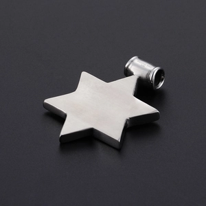 Vintage punk style 316L stainless steel hexagram pendant for men on dark background