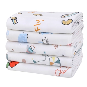 Soft cotton baby swaddle blanket set with cute prints of rockets and stars on white background