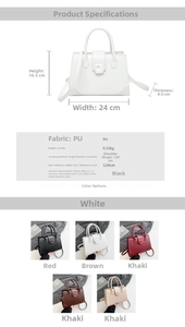 Detailed spec chart of the crocodile pattern tote bag with dimensions and color options