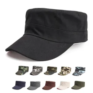 Unisex Cadet Pet Katoen Polyester Militaire Trainingshoed Ademend Zonbescherming Tactische Camouflage Effen Kleur Platte Pet