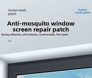 Close-up of high-adhesive window screen repair tape with fine mesh and cuttable material