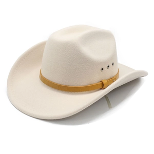 Western Cowboy Hat Cotton Polyester Felt Wide Brim With Crocodile Pattern Band Metal Eyelets Retro Jazz Fedora Unisex