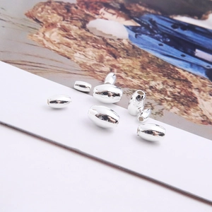 Polished S925 sterling silver olive beads in various sizes for DIY jewelry making