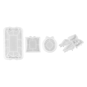 4-piece set of translucent silicone molds for DIY trays and bow ornaments