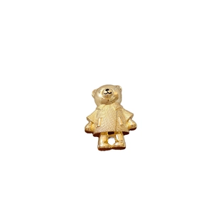 Goldene Teddybär-Brosche mit Diamanteinlage und feiner Textur für Damen