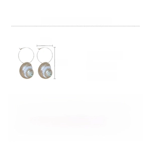 Detailed size chart for alloy shell earrings measuring 5.8 by 3 centimeters in length