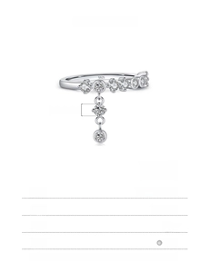 Macro shot of 925 sterling silver ring featuring a sparkling diamond pendant and S925 hallmark