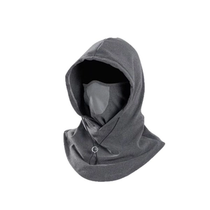 Deep grey winter balaclava with breathable mesh and adjustable drawstring for cycling