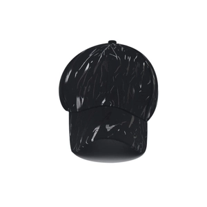 Fashionable black baseball cap with silver irregular marble streak texture for a cool look