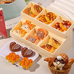 Cute miniature resin bread and pastry collection for DIY crafts and hair accessories