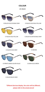 Steampunk square metal frame sunglasses with side mesh shields in nine color options