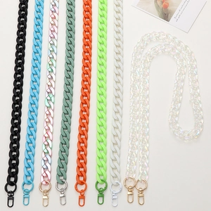 Acryl Bedruckt Bunte Handykette Riemen Metallschnalle DIY Taschengurt Umhängekette Süß Mode Handyhülle Dekoration Zubehör