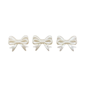 Three-piece set of pearl white butterfly resin charms for DIY jewelry and hair accessories
