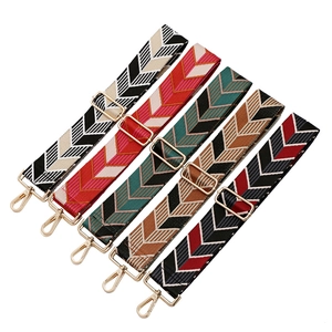 Wide Bag Strap Replacement Shoulder Adjustable Woven Polyester Geometric Chevron Pattern Ethnic Style For Handbags
