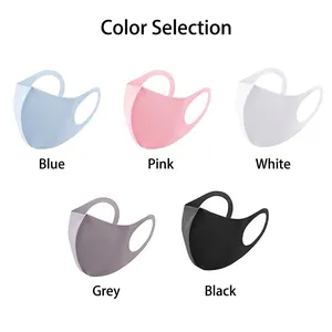 Washable 3D breathable fabric face masks in blue pink white gray and black colors