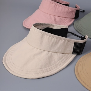 Foldable sun visor hats in four colors with quick-dry fabric and mesh side panels