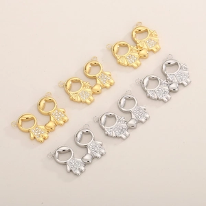 Pendentifs En Acier Inoxydable Couple De Dessin Animé Charms Coeur En Strass Pour La Fabrication De Bijoux DIY