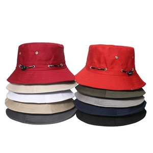 Outdoor breathable canvas sun hat with adjustable strap and metal vents in various colors