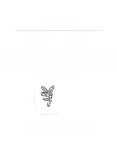 Detailed view of hollow butterfly ring with zircon dimensions: 2.3cm height and 3.5cm width