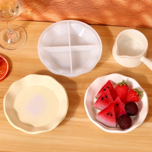 Ensemble de moules en silicone pour plateaux à fleurs ondulés et créations en résine