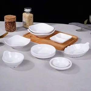 Melamine Dipping Sauce Dishes White Small Seasoning Plates For Sushi Soy Sauce Modern Simple Durable Dipping Bowls