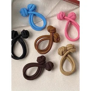High Elastic Hair Tie Braided Knot Design Ponytail Holder Ribbed Durable Hair Rope For Women Girls Retro Style