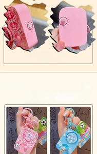 Detail showing the light-up function and spinning mechanism of the cartoon sports keychain