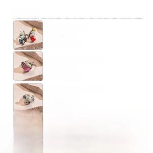 Detailed chart showing weight and size specs for shell flower and heart rings
