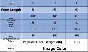 Tabella taglie per completo in maglia traforata con misure dettagliate da S a L in cm
