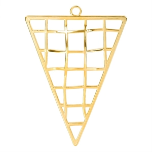 Polished 18k gold plated stainless steel triangle pendant for jewelry making