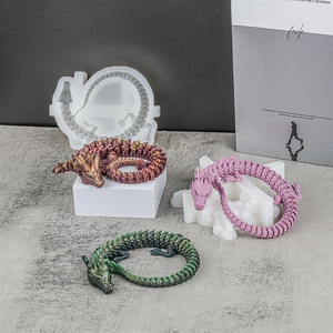 Stampo in silicone drago 3D per candele e saponi con texture dettagliate di squame