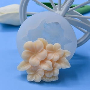Floral silicone cake mold with Hawaii embossed 3D flower craft on a blue background