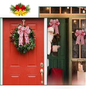 Nœuds de Noël rouges et blancs pour la décoration festive de couronnes de porte